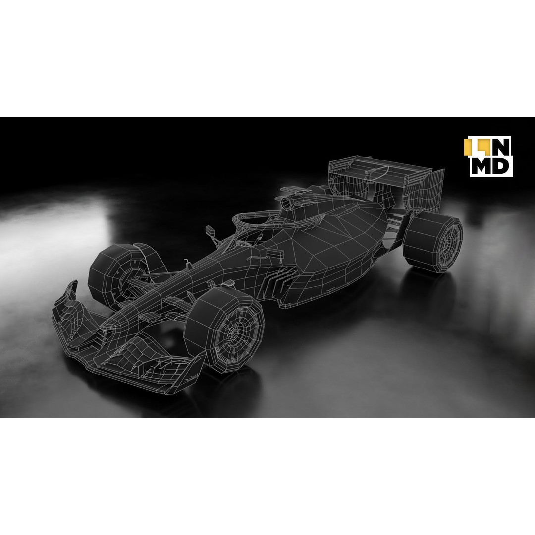 Formula 1 Generic Racing Car 3D Model – Low Poly Game Asset, FBX, OBJ - View 29