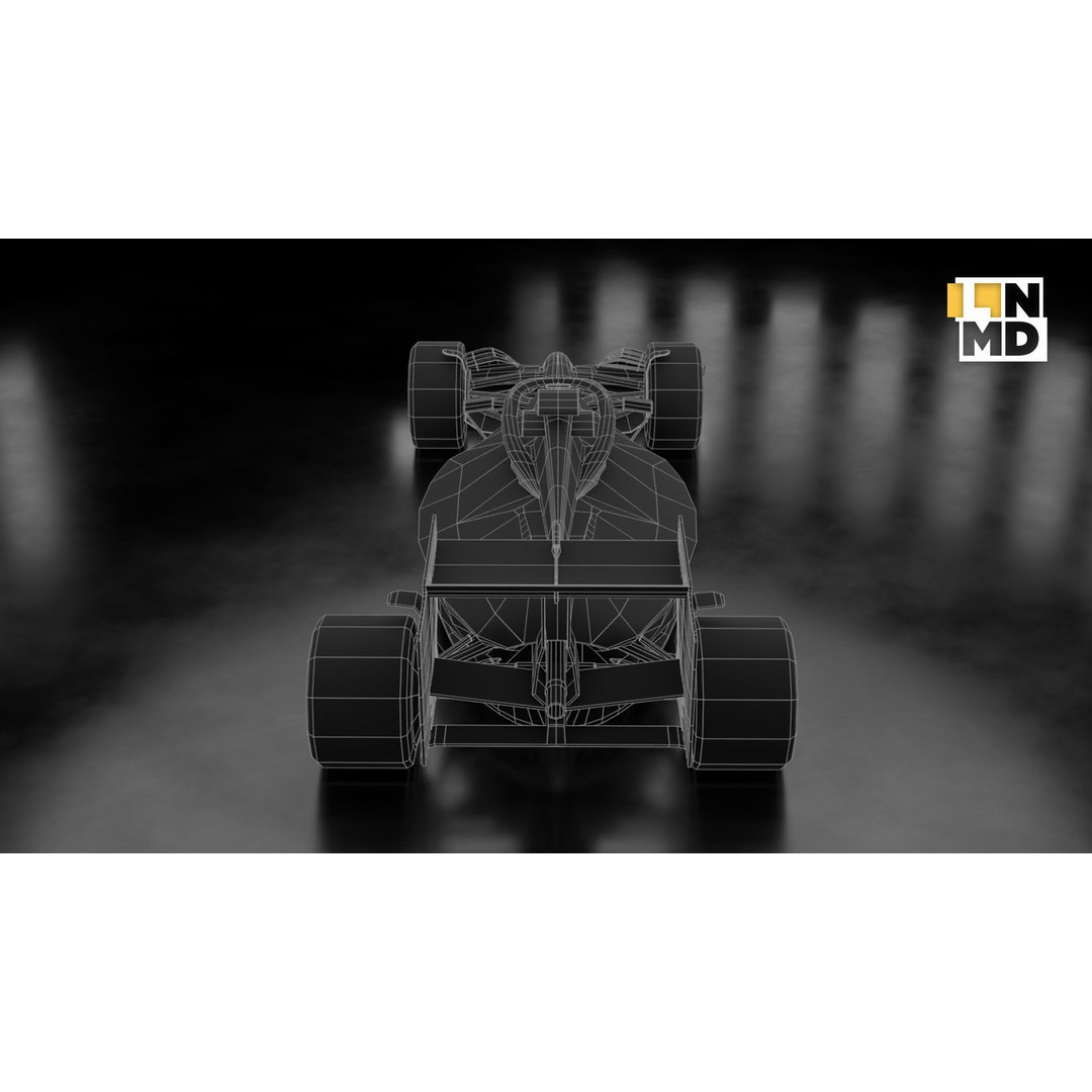 Formula 1 Generic Racing Car 3D Model – Low Poly Game Asset, FBX, OBJ - View 30