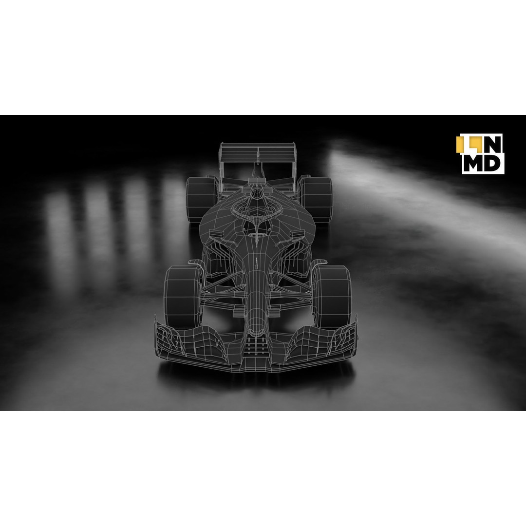 Formula 1 Generic Racing Car 3D Model – Low Poly Game Asset, FBX, OBJ - View 31