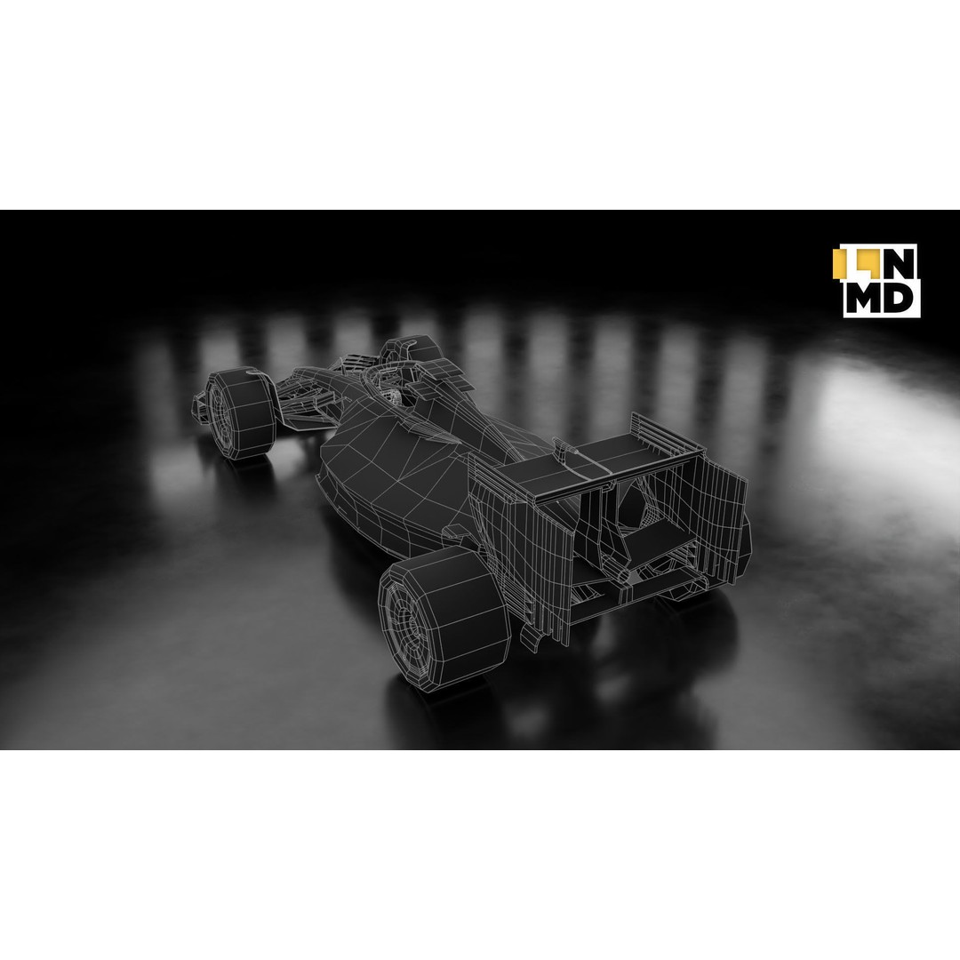 Formula 1 Generic Racing Car 3D Model – Low Poly Game Asset, FBX, OBJ - View 32