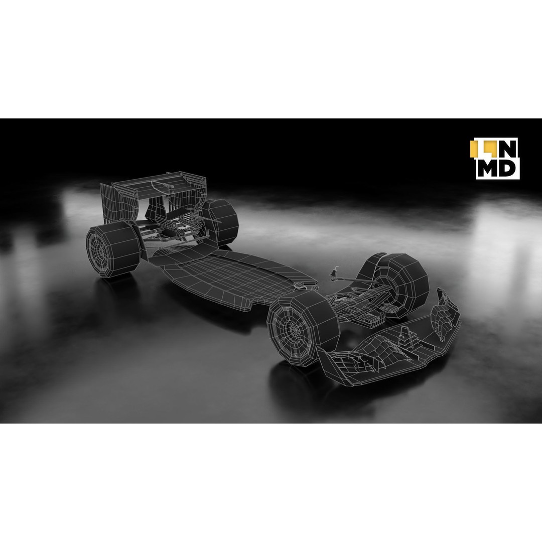 Formula 1 Generic Racing Car 3D Model – Low Poly Game Asset, FBX, OBJ - View 33