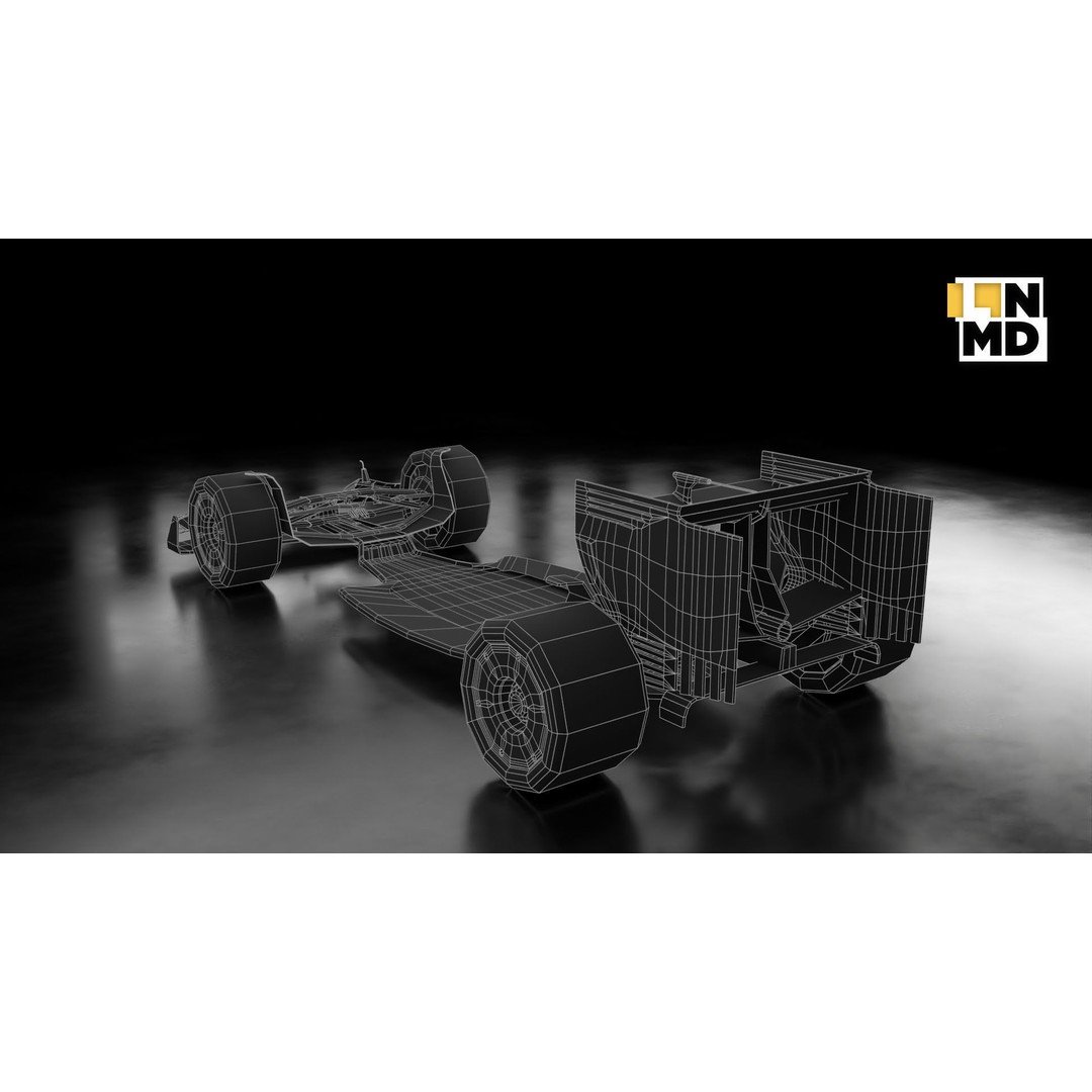 Formula 1 Generic Racing Car 3D Model – Low Poly Game Asset, FBX, OBJ - View 34