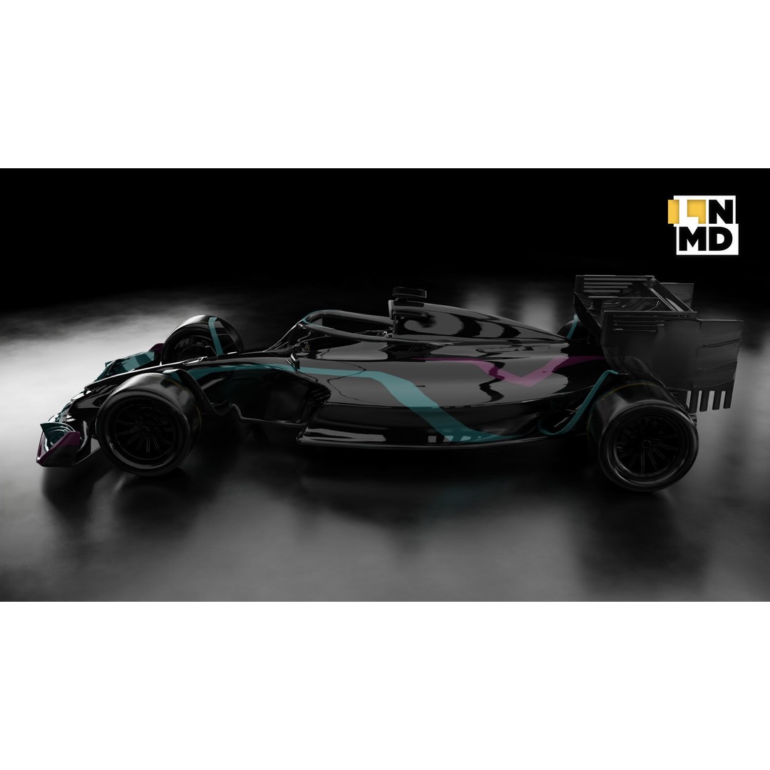 Formula 1 Generic Racing Car 3D Model – Low Poly Game Asset, FBX, OBJ - View 7