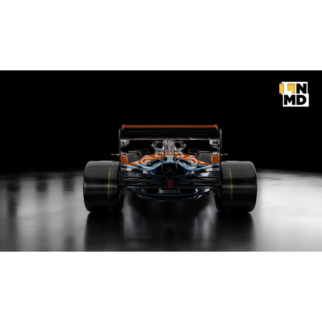 Formula 1 Generic Racing Car 3D Model – Low Poly Game Asset, FBX, OBJ - View 8