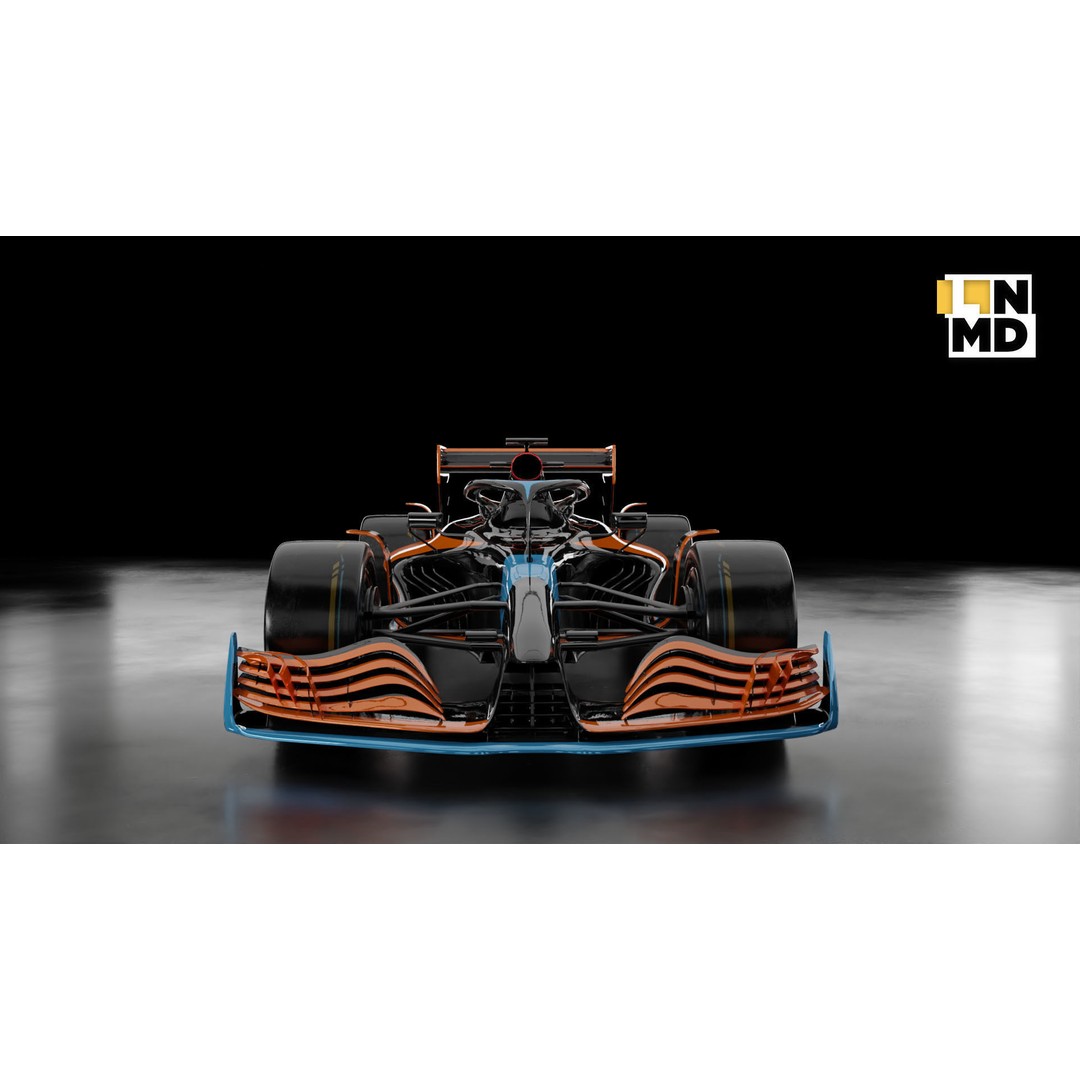 Formula 1 Generic Racing Car 3D Model – Low Poly Game Asset, FBX, OBJ - View 9