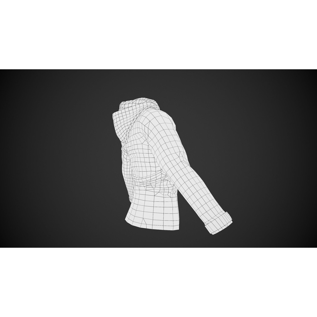 Black Snowboard Hoodie 3D Model – Low Poly PBR Game Asset, FBX, OBJ - View 14
