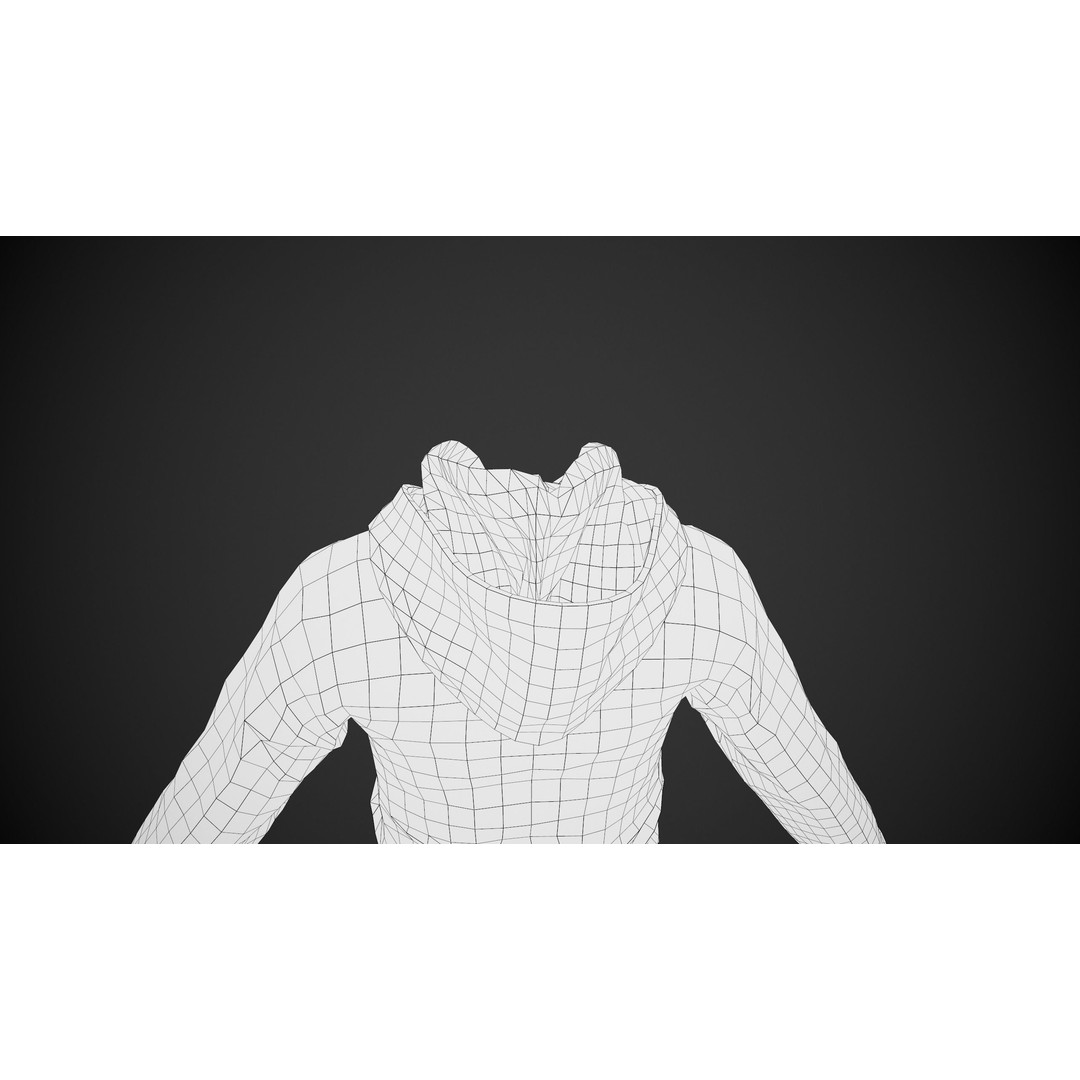 Black Snowboard Hoodie 3D Model – Low Poly PBR Game Asset, FBX, OBJ - View 19