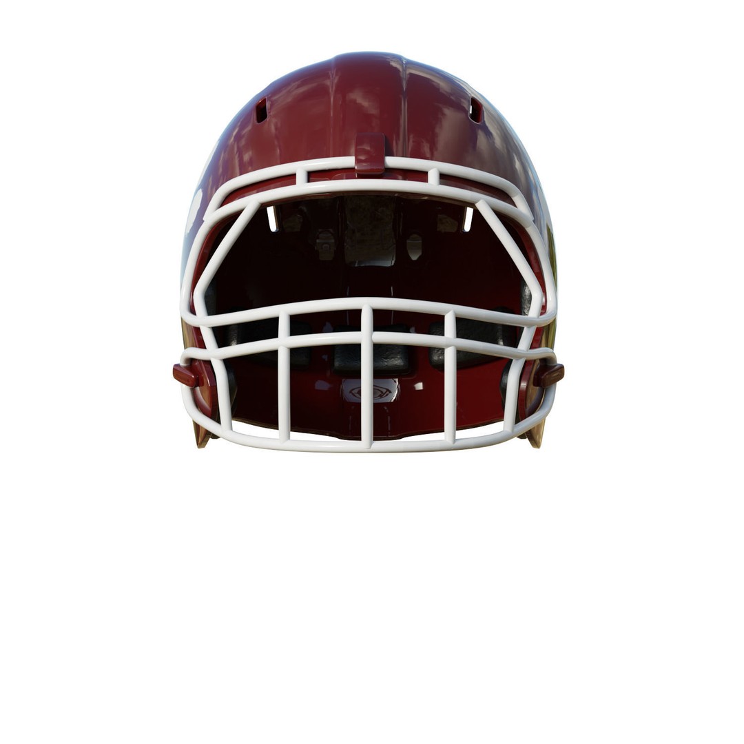 American Football Helmet 3D Model – Low Poly Game Asset, FBX, PBR - View 10