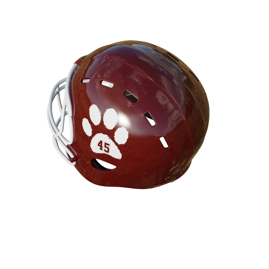 American Football Helmet 3D Model – Low Poly Game Asset, FBX, PBR - View 12