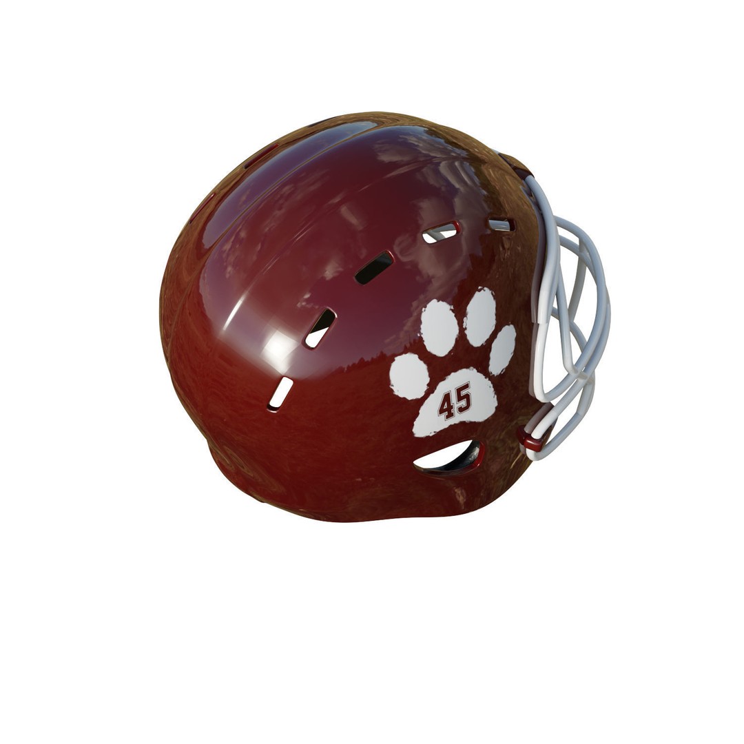 American Football Helmet 3D Model – Low Poly Game Asset, FBX, PBR - View 13