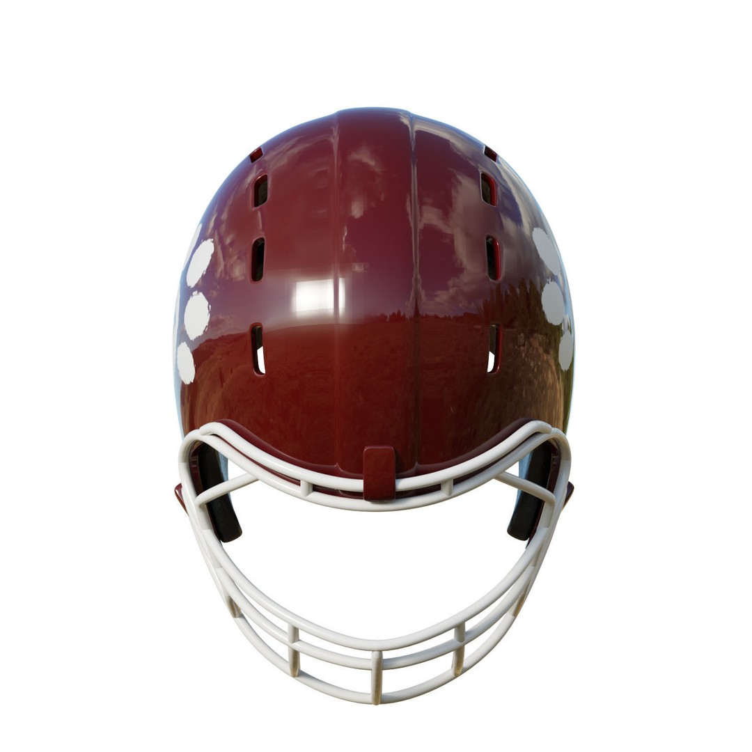 American Football Helmet 3D Model – Low Poly Game Asset, FBX, PBR - View 15