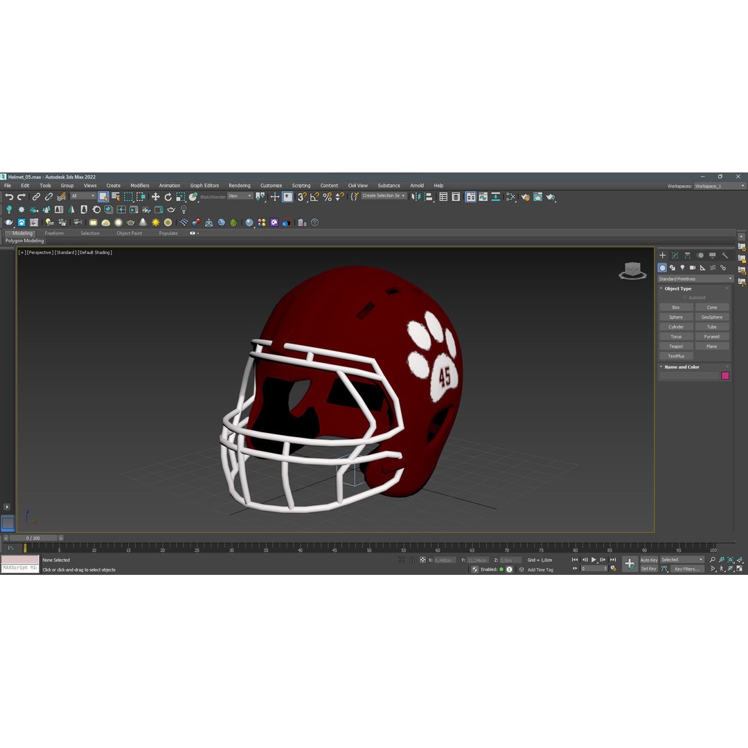 American Football Helmet 3D Model – Low Poly Game Asset, FBX, PBR - View 17