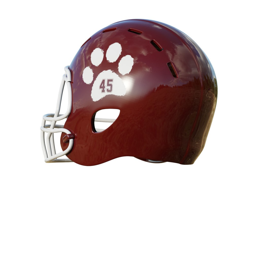 American Football Helmet 3D Model – Low Poly Game Asset, FBX, PBR - View 5