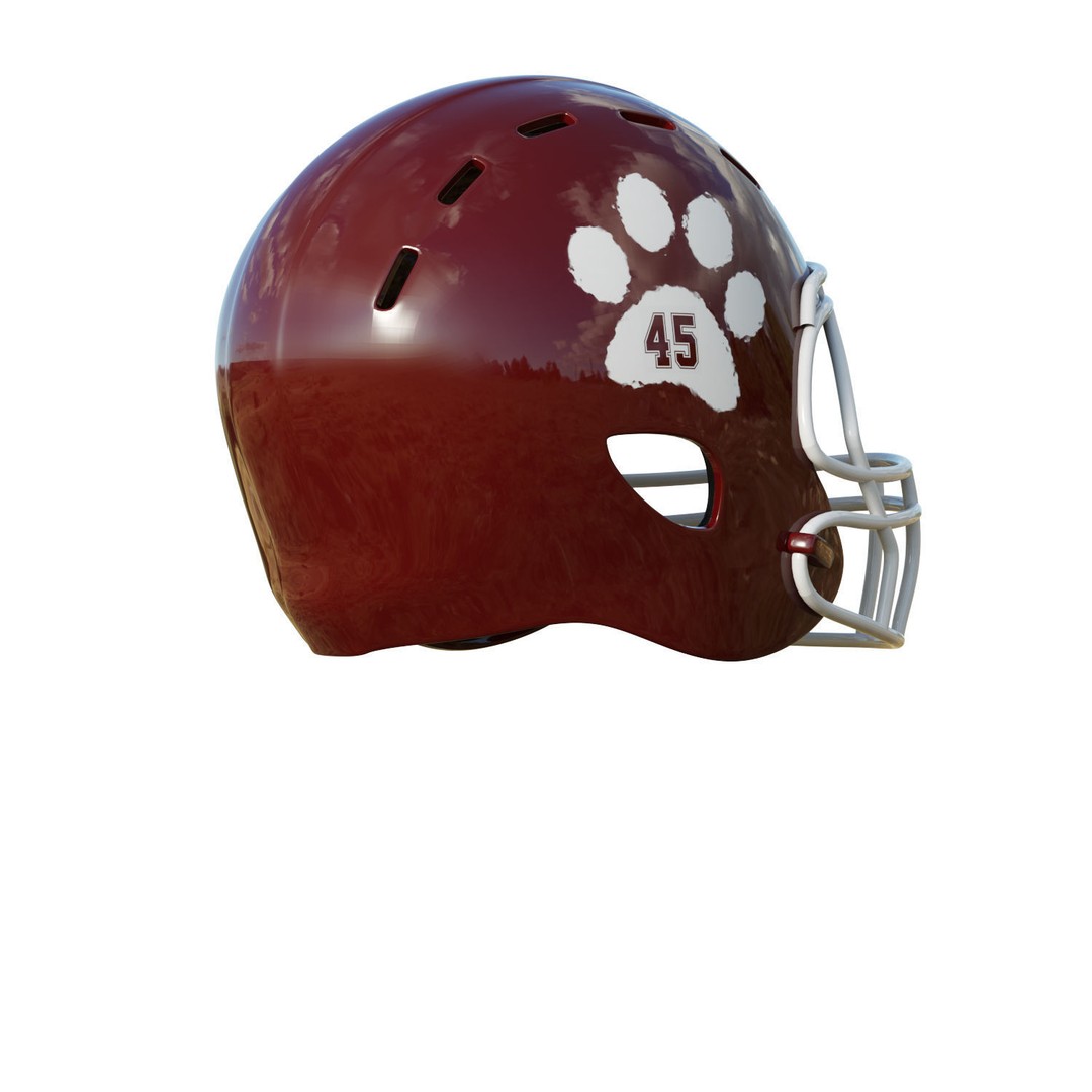 American Football Helmet 3D Model – Low Poly Game Asset, FBX, PBR - View 7