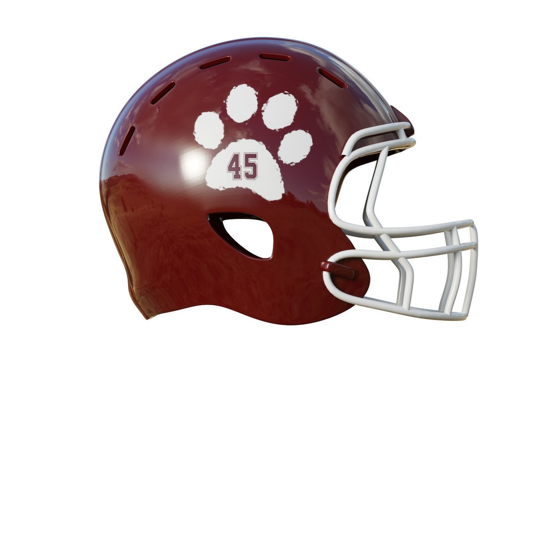American Football Helmet 3D Model – Low Poly Game Asset, FBX, PBR - View 8
