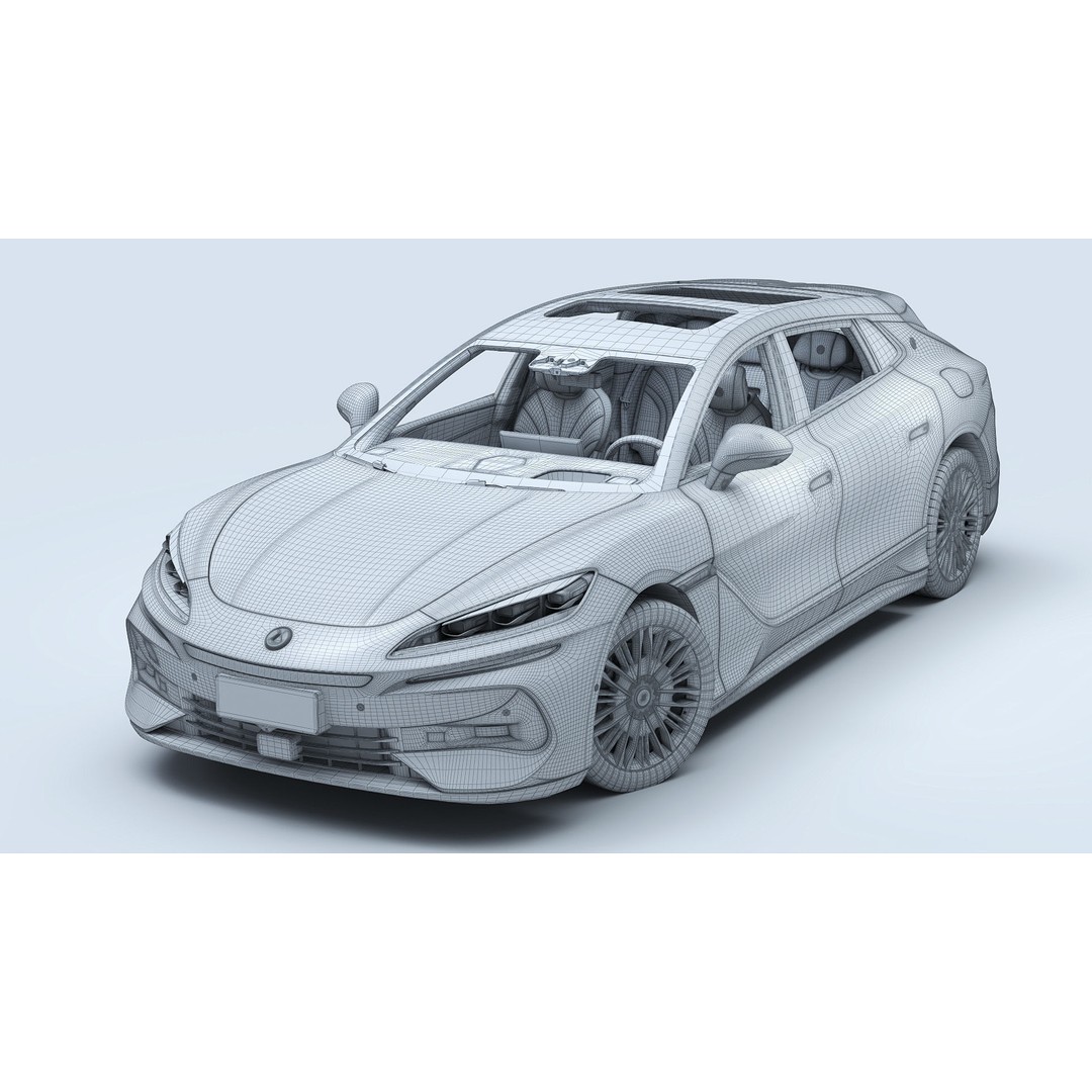 2025 BYD Denza Z9 GT E3 Hybrid 3D Model – High-Tech Luxury Sedan, FBX, OBJ - View 21
