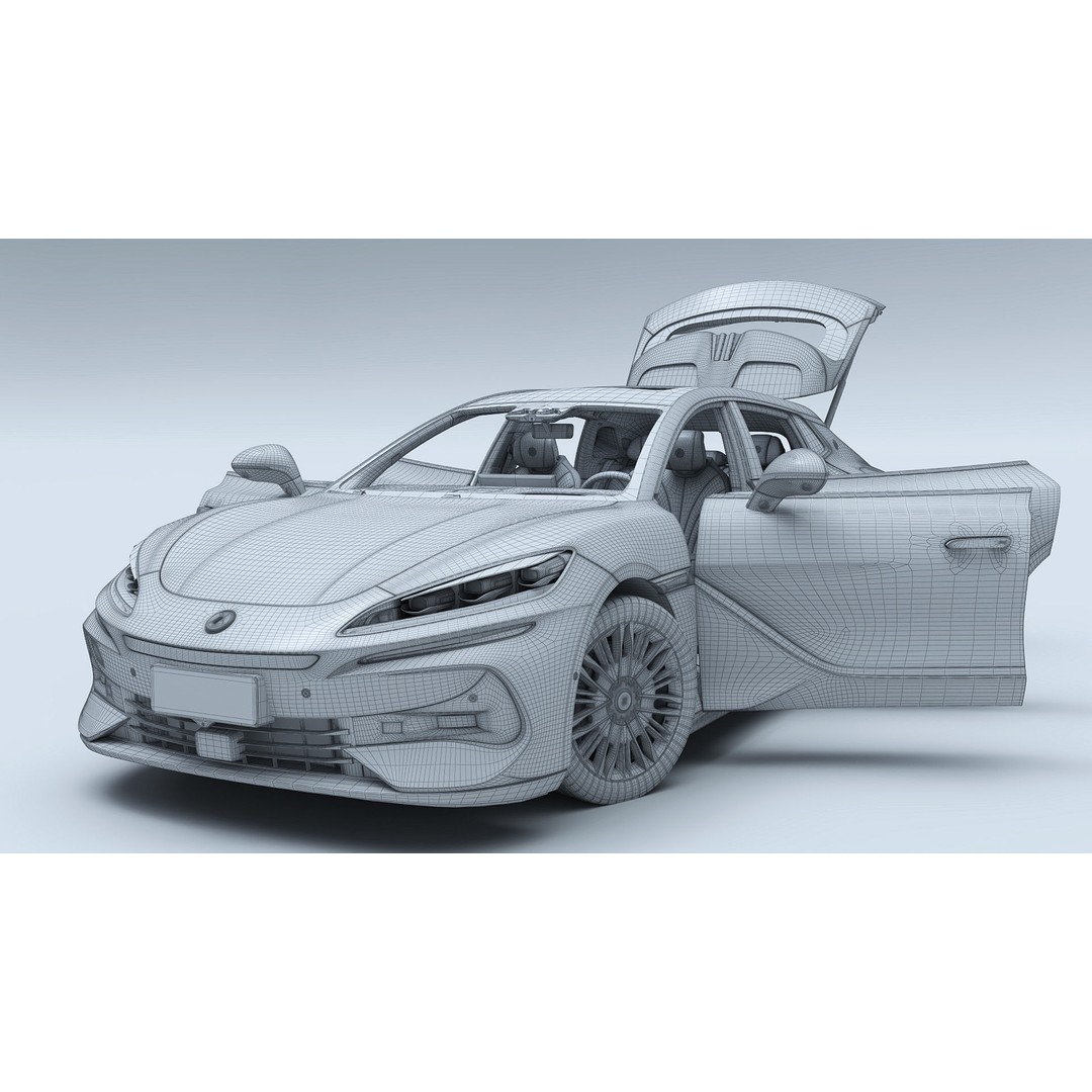 2025 BYD Denza Z9 GT E3 Hybrid 3D Model – High-Tech Luxury Sedan, FBX, OBJ - View 27
