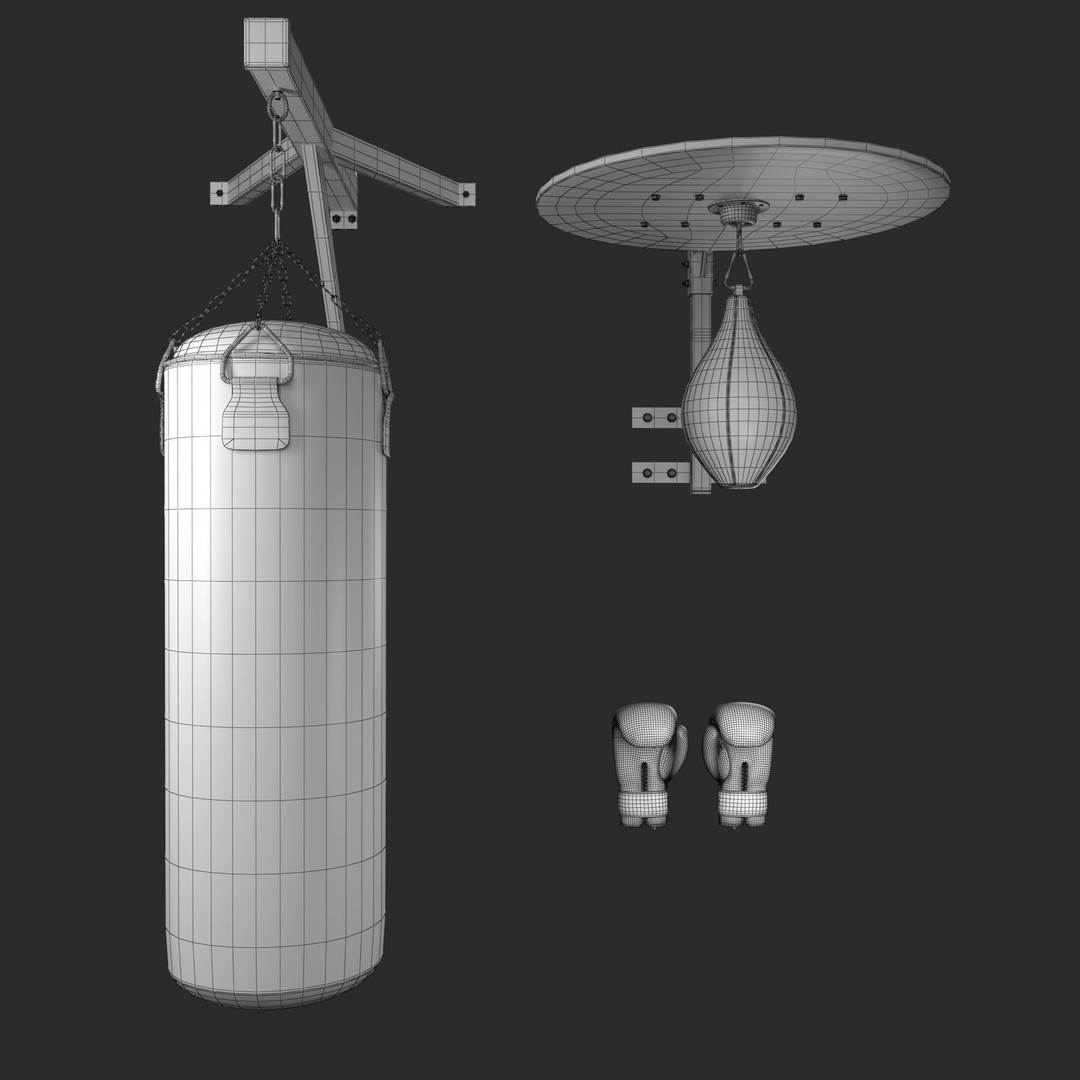 Boxing Gloves 3D Model – Low Poly Game Asset, FBX, OBJ, PBR
