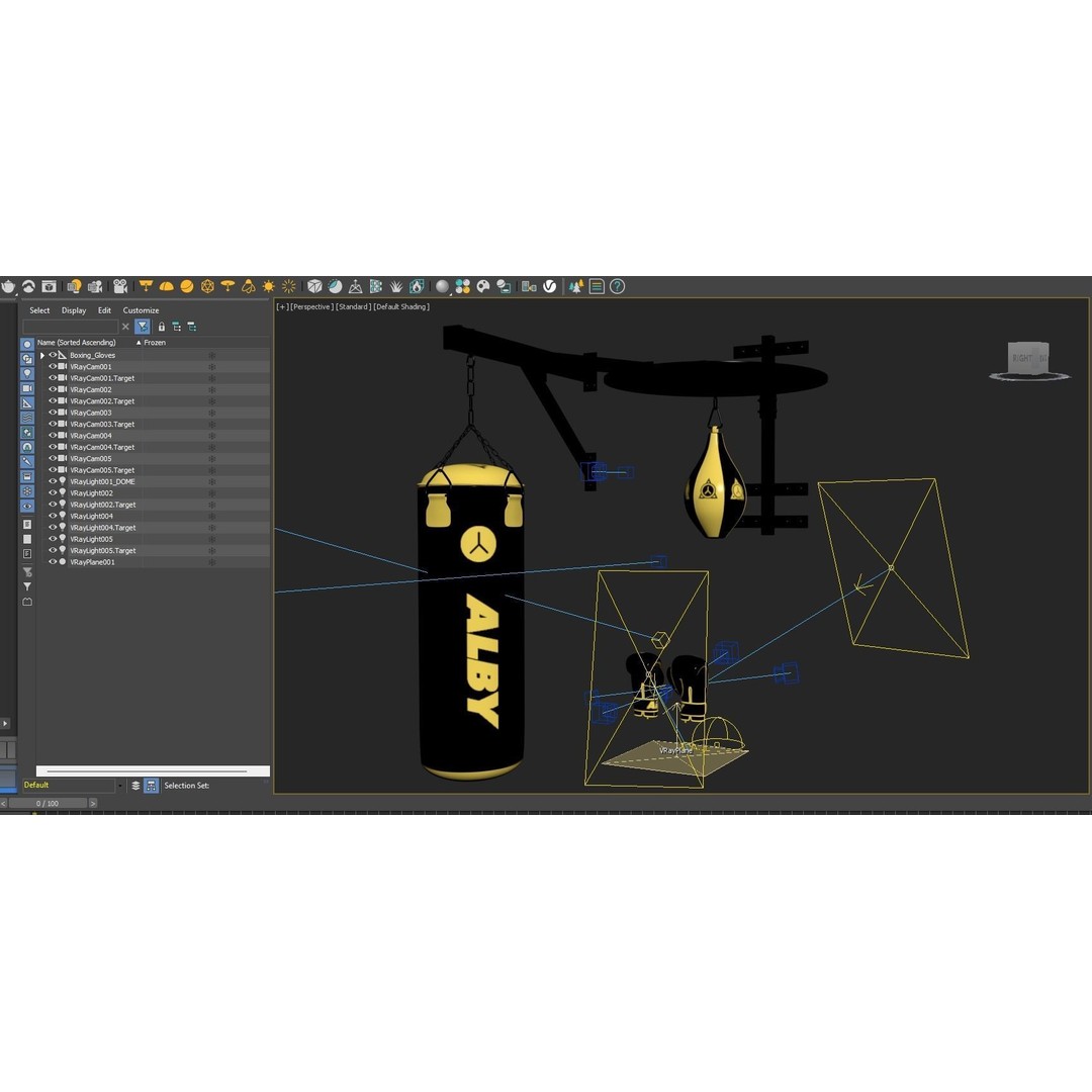 Boxing Gloves 3D Model – Low Poly Game Asset, FBX, OBJ, PBR - View 11