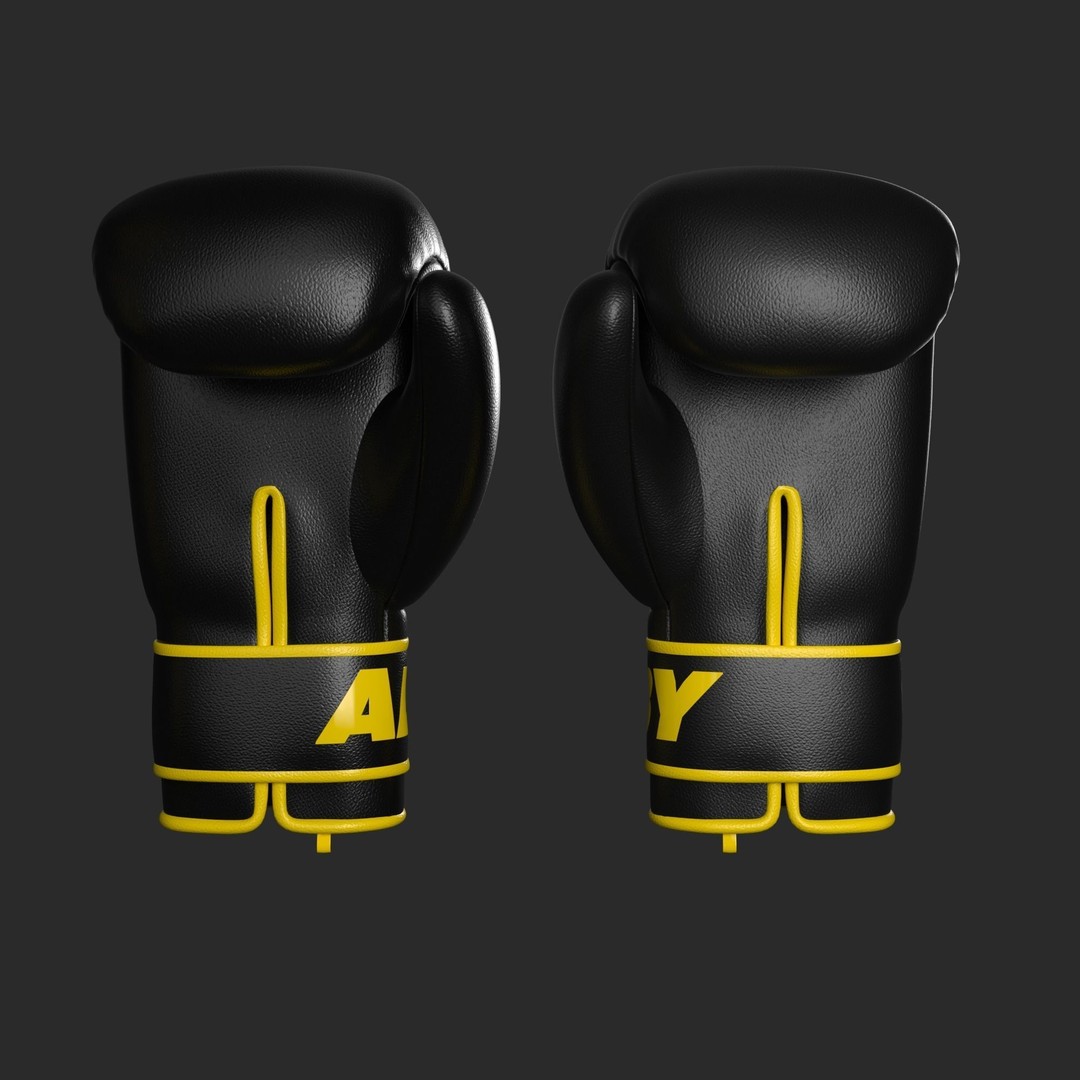 Boxing Gloves 3D Model – Low Poly Game Asset, FBX, OBJ, PBR - View 4