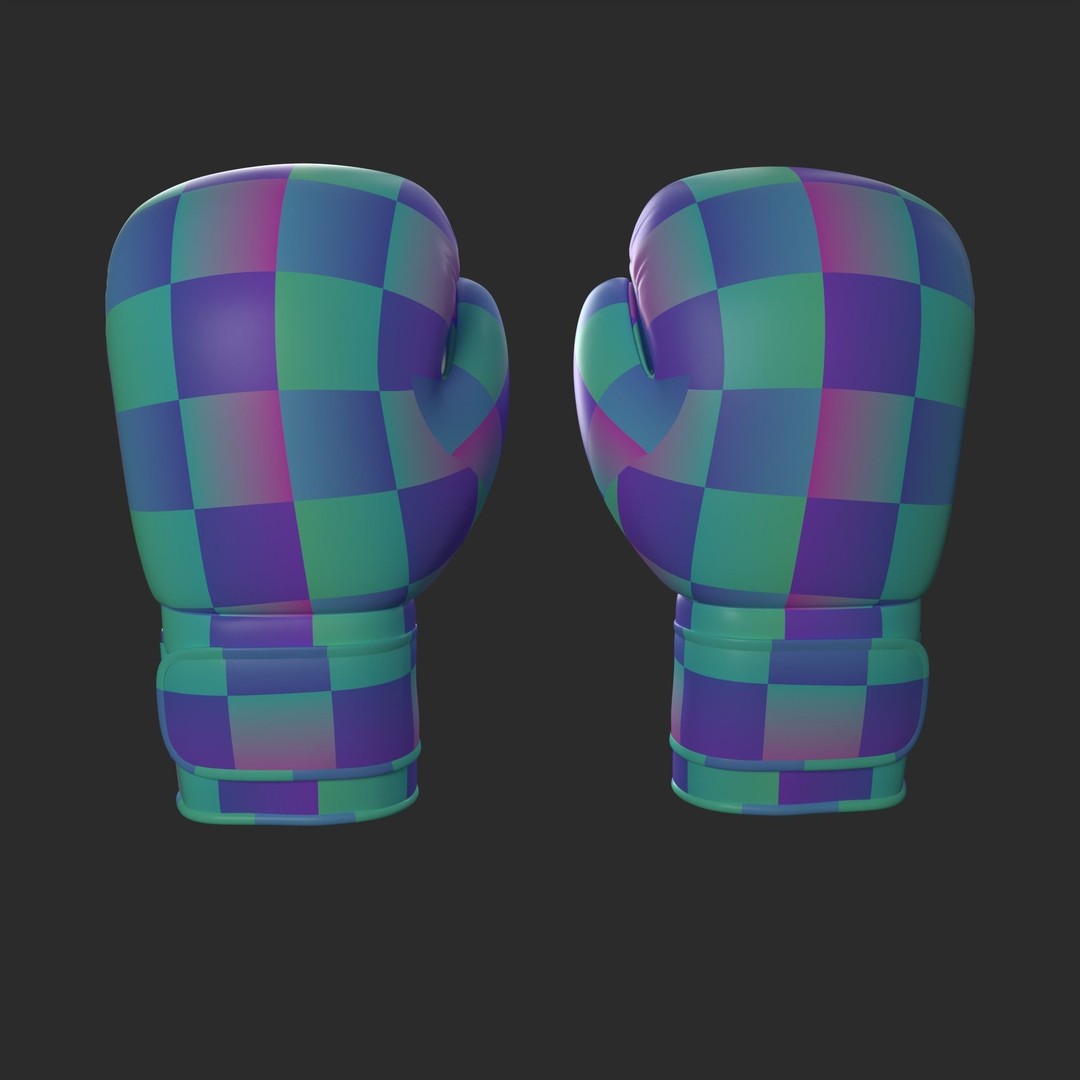 Boxing Gloves 3D Model – Low Poly Game Asset, FBX, OBJ, PBR - View 8