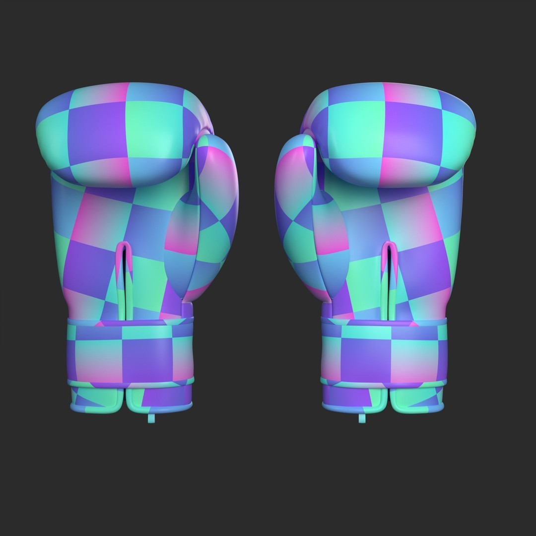 Boxing Gloves 3D Model – Low Poly Game Asset, FBX, OBJ, PBR - View 9