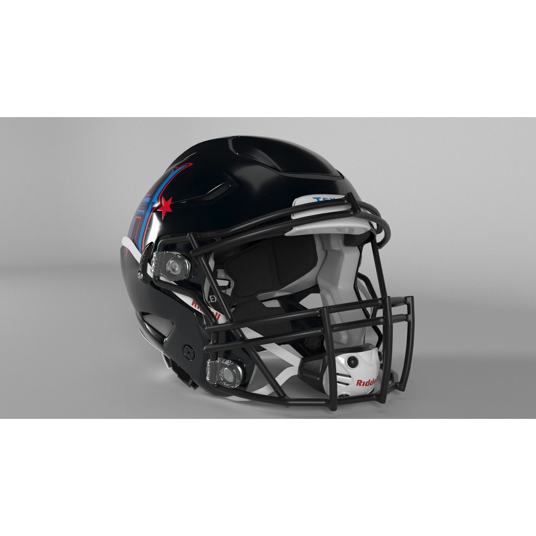 HOUSTON TEXANS Helmet 3D Model – PBR Game-Ready Asset, FBX, OBJ - View 3