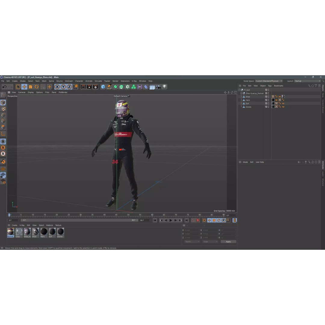 Alfa Romeo Suit 3D Model – High Detail Game-Ready Asset, FBX, OBJ - View 23