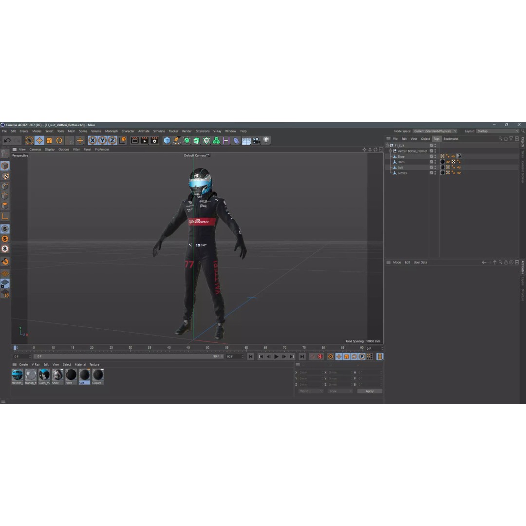 Alfa Romeo Suit 3D Model – High Detail Game-Ready Asset, FBX, OBJ - View 24