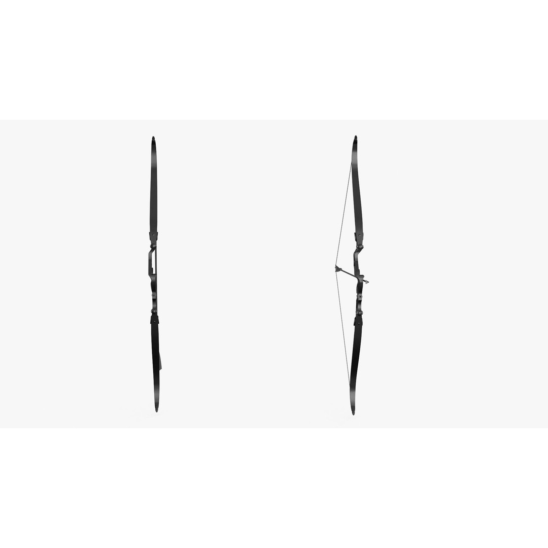 Recurve Bow 3D Model – Low Poly Game Asset, PBR Textures, FBX - View 12