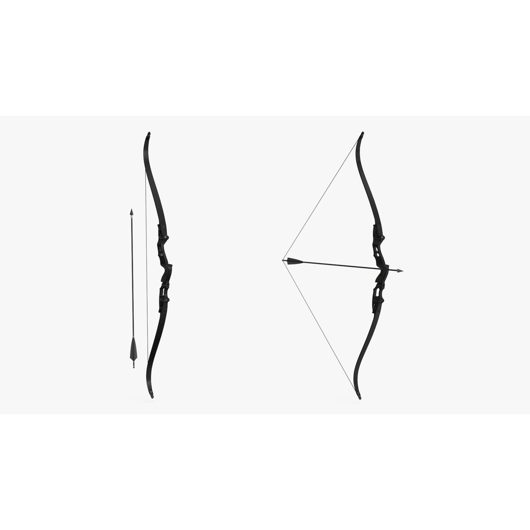 Recurve Bow 3D Model – Low Poly Game Asset, PBR Textures, FBX - View 13