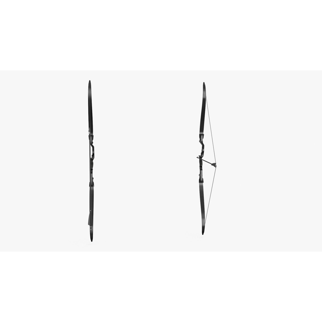 Recurve Bow 3D Model – Low Poly Game Asset, PBR Textures, FBX - View 6
