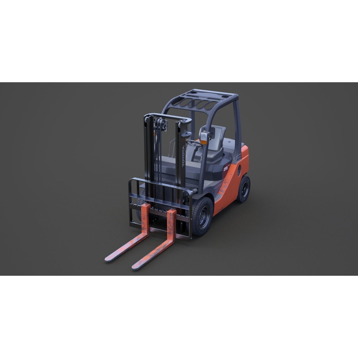 Toyota Geneo 25 Forklift - Game-Ready 3D Model - View 11
