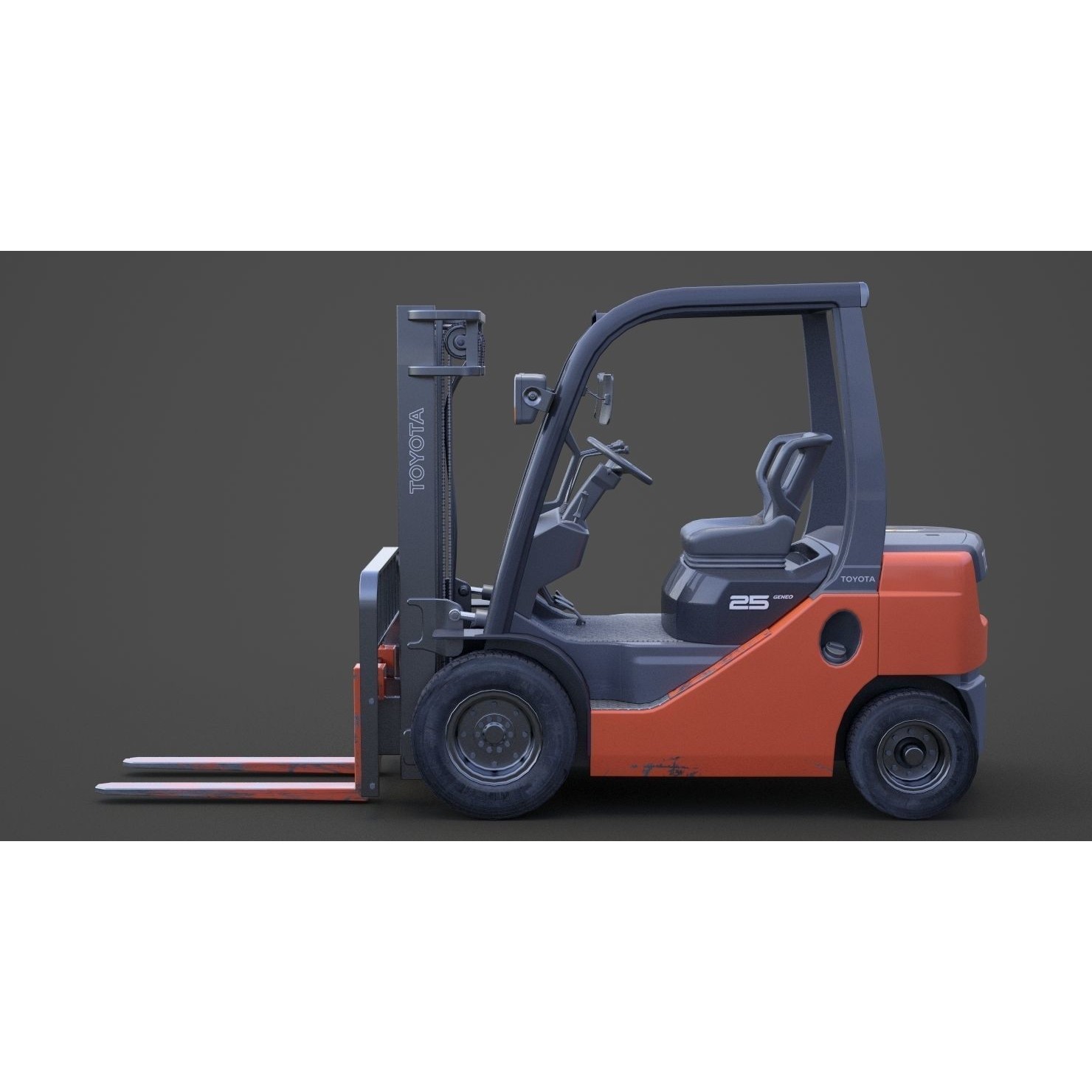 Toyota Geneo 25 Forklift - Game-Ready 3D Model - View 9