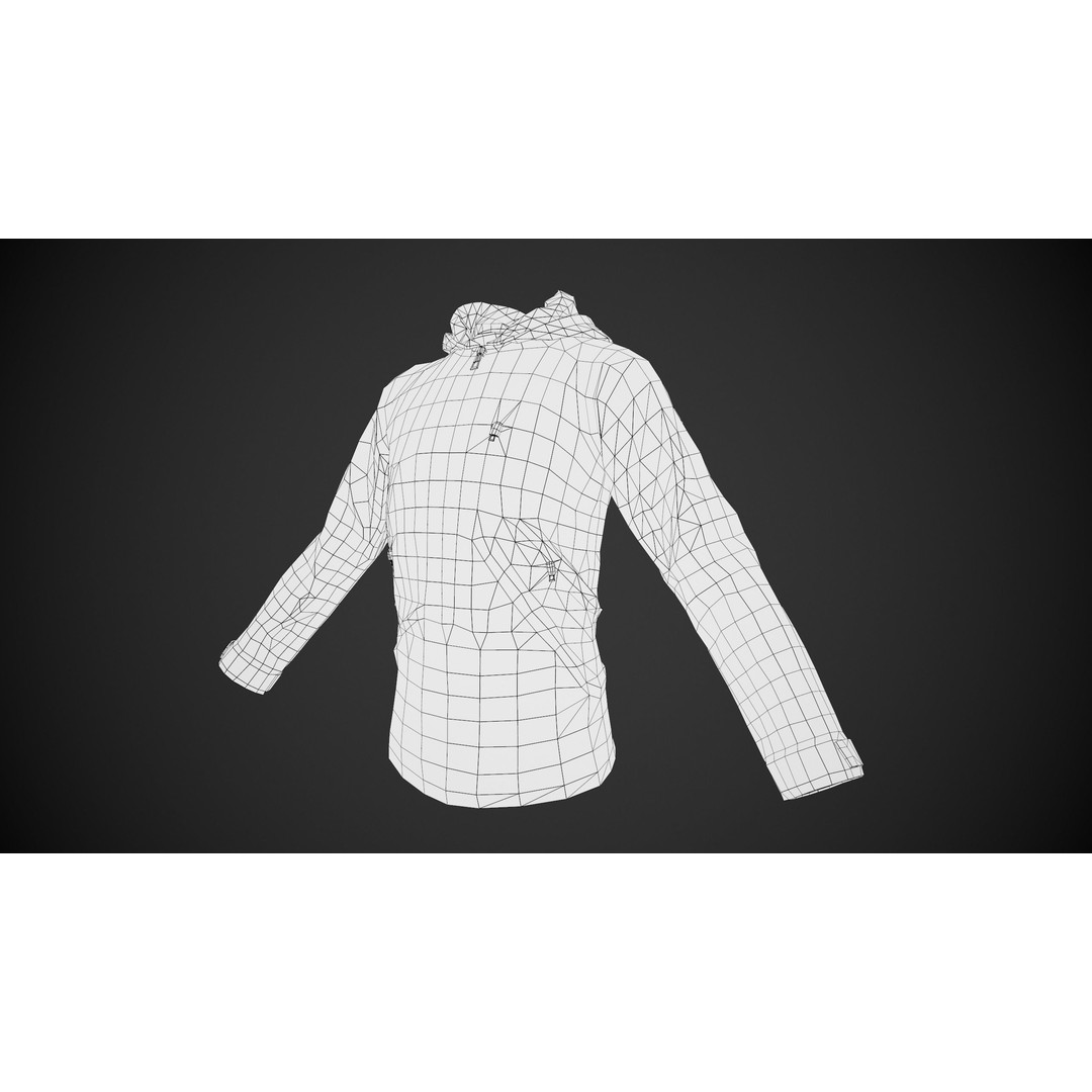 Blue Snowboard Hoodie 3D Model – Low Poly PBR Game Asset, FBX, OBJ