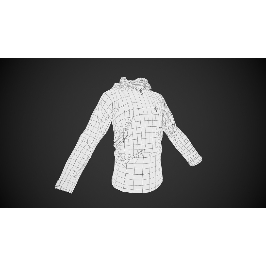 Blue Snowboard Hoodie 3D Model – Low Poly PBR Game Asset, FBX, OBJ - View 13