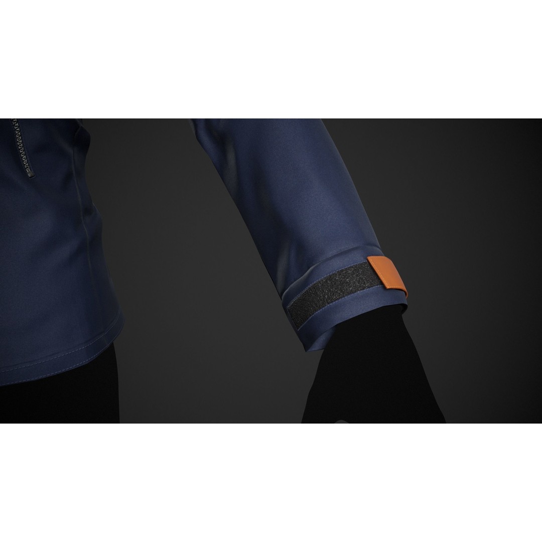 Blue Snowboard Hoodie 3D Model – Low Poly PBR Game Asset, FBX, OBJ - View 9