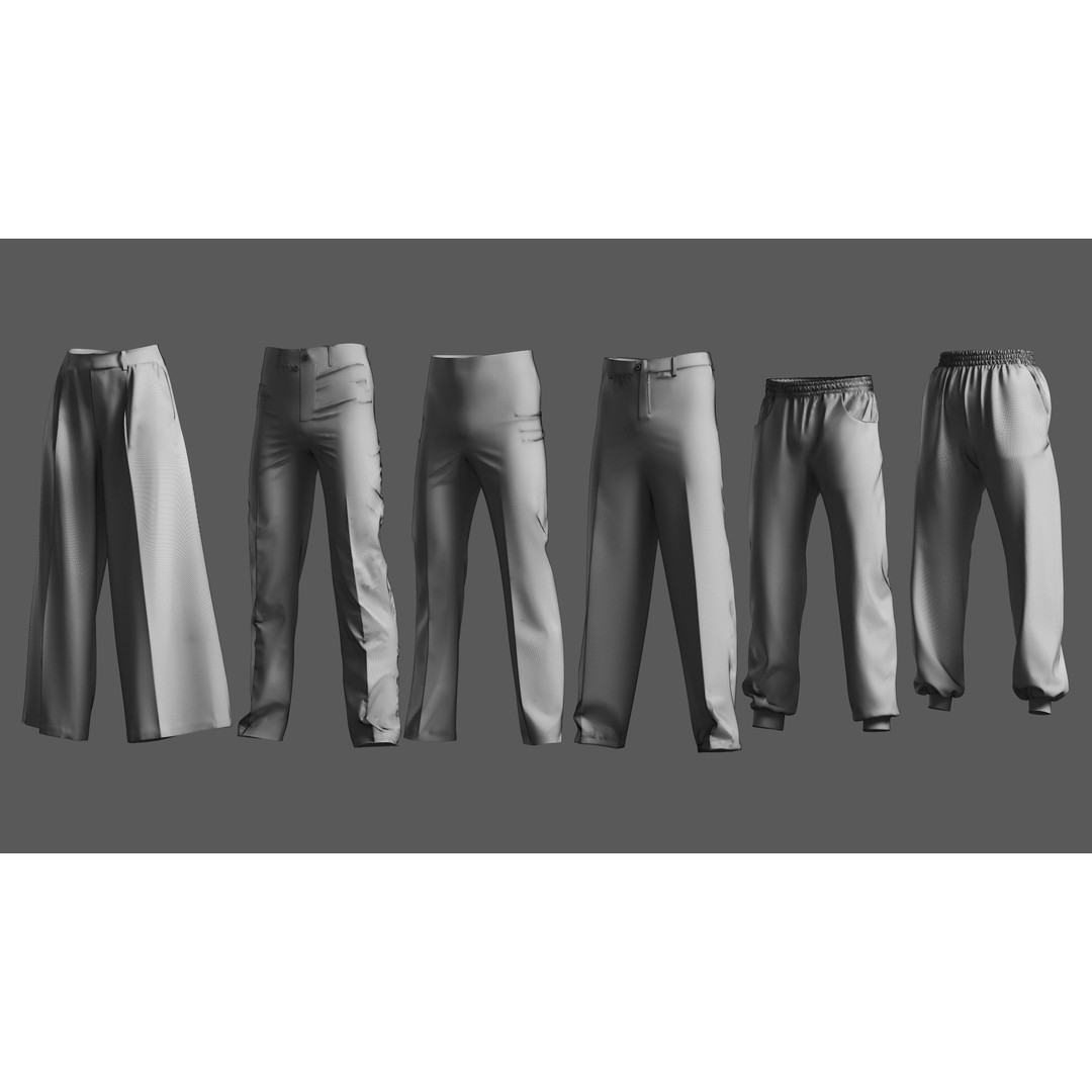 Basemesh Pants 3D Model – High Poly Clothing Collection, FBX, OBJ