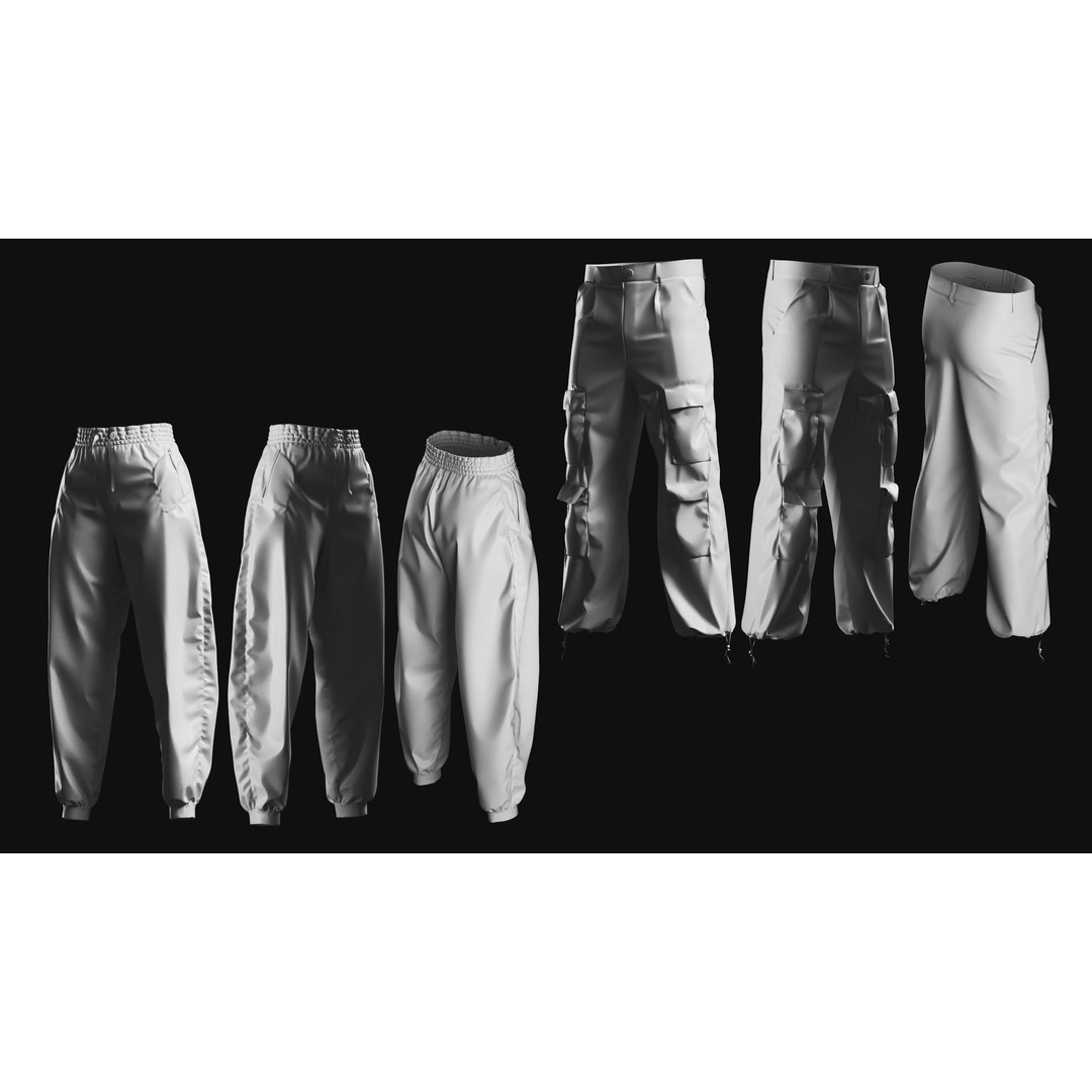 Basemesh Pants 3D Model – High Poly Clothing Collection, FBX, OBJ - View 10