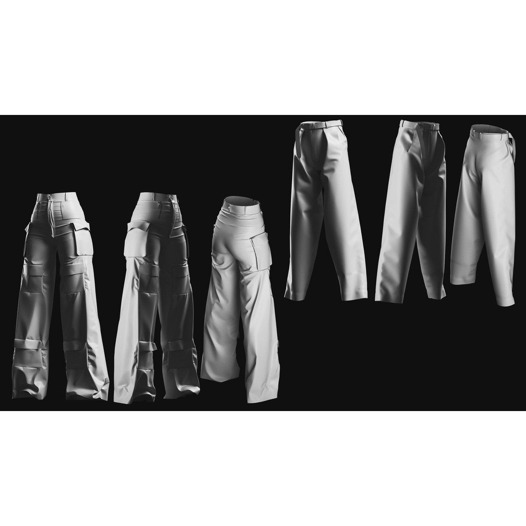 Basemesh Pants 3D Model – High Poly Clothing Collection, FBX, OBJ - View 11
