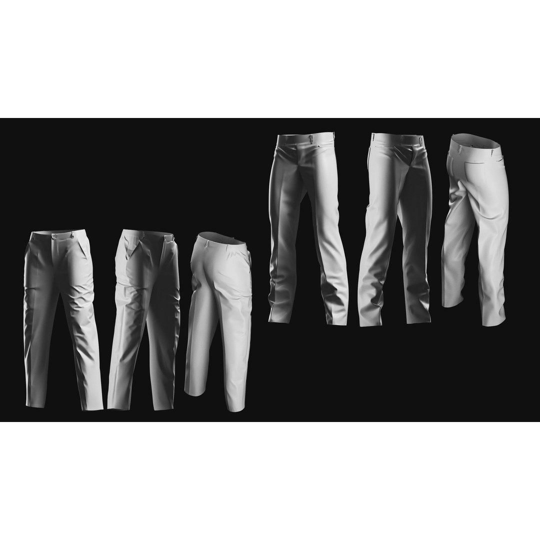 Basemesh Pants 3D Model – High Poly Clothing Collection, FBX, OBJ - View 13