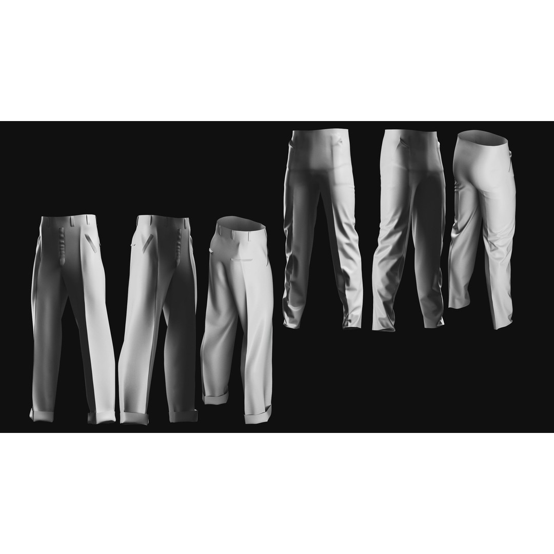 Basemesh Pants 3D Model – High Poly Clothing Collection, FBX, OBJ - View 15