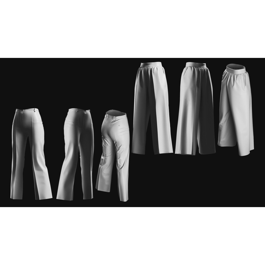 Basemesh Pants 3D Model – High Poly Clothing Collection, FBX, OBJ - View 16