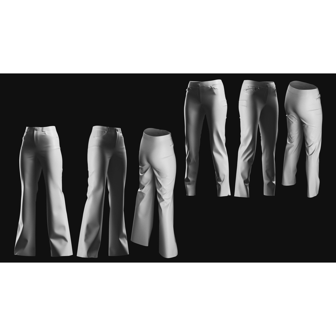 Basemesh Pants 3D Model – High Poly Clothing Collection, FBX, OBJ - View 22