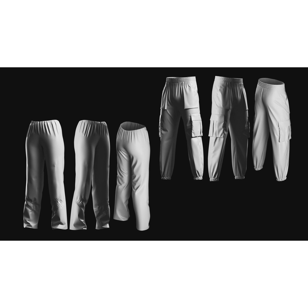 Basemesh Pants 3D Model – High Poly Clothing Collection, FBX, OBJ - View 24
