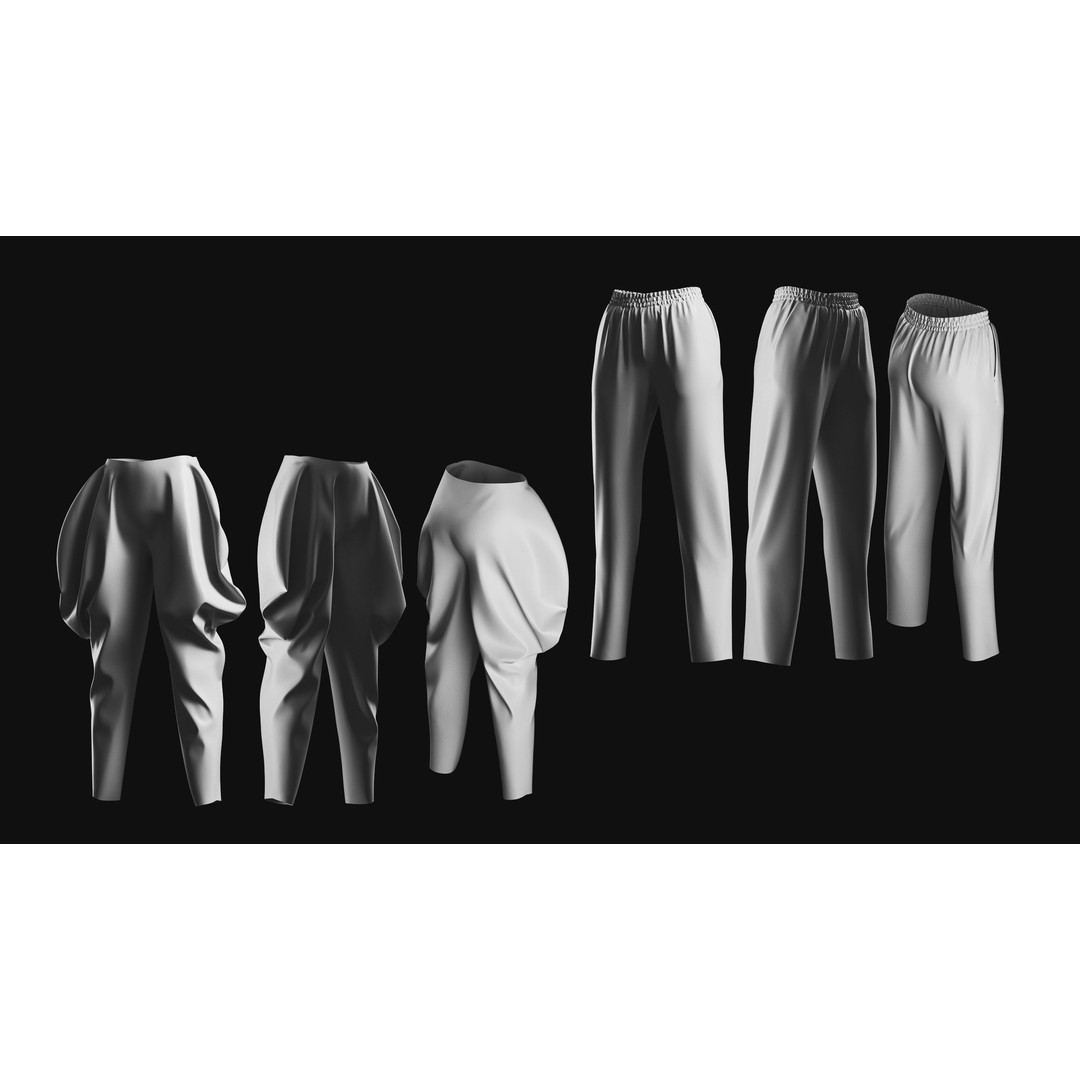 Basemesh Pants 3D Model – High Poly Clothing Collection, FBX, OBJ - View 25