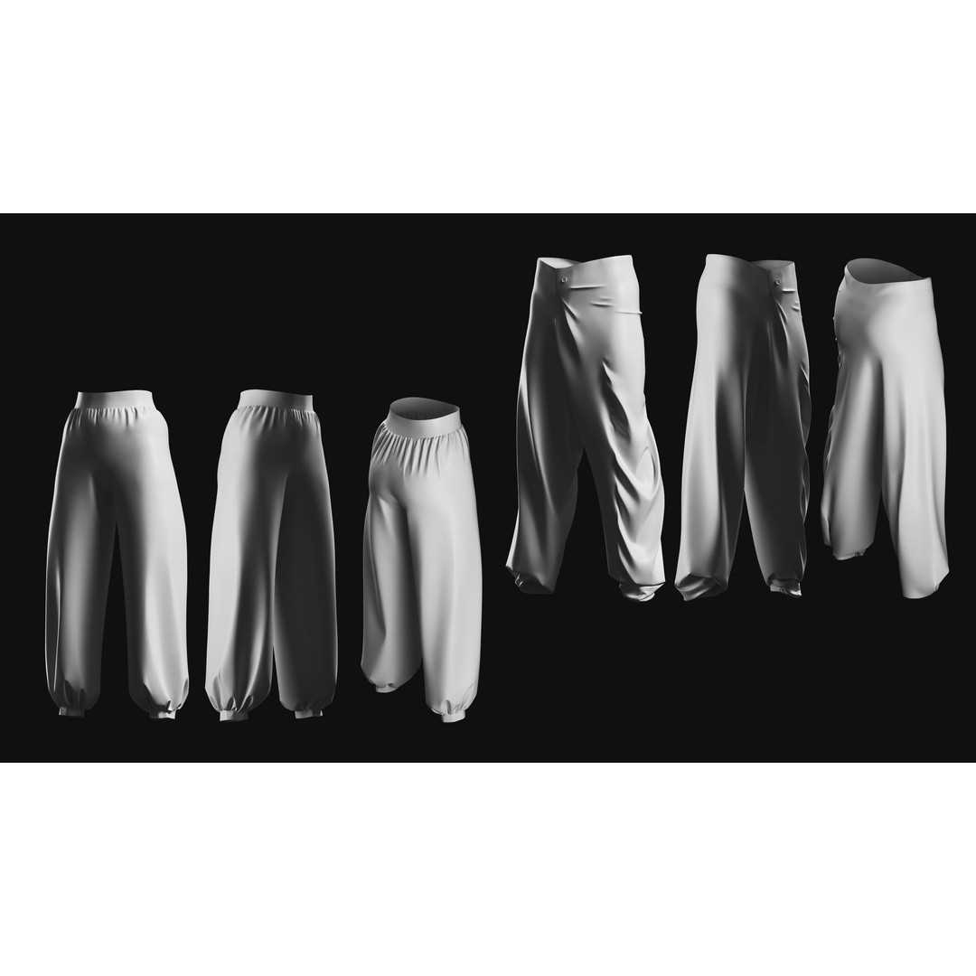 Basemesh Pants 3D Model – High Poly Clothing Collection, FBX, OBJ - View 27