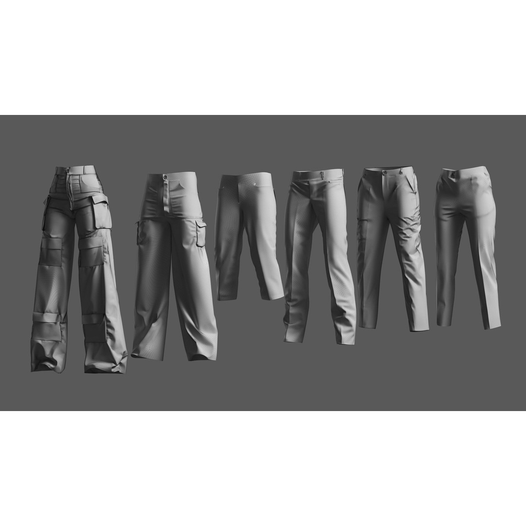 Basemesh Pants 3D Model – High Poly Clothing Collection, FBX, OBJ - View 29