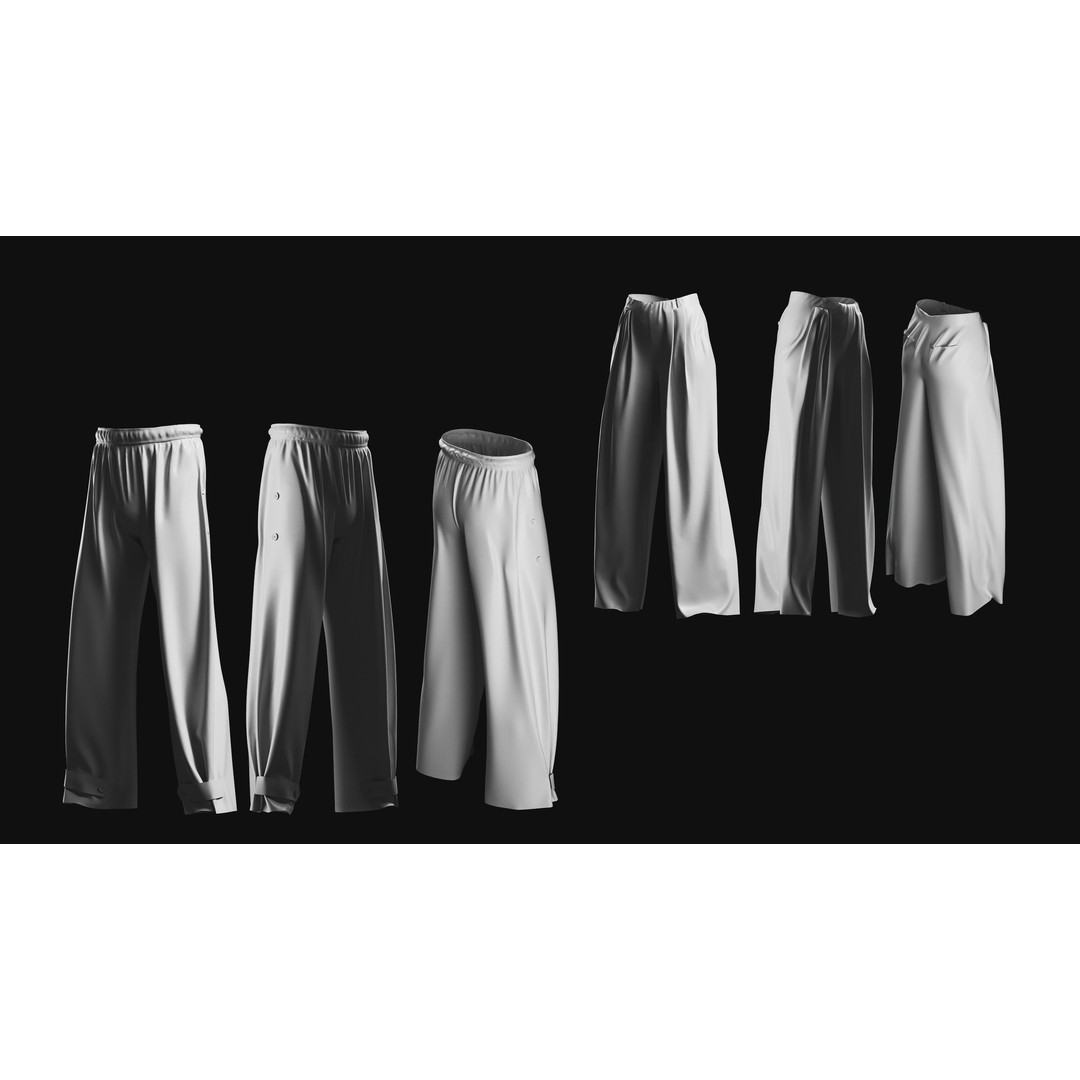 Basemesh Pants 3D Model – High Poly Clothing Collection, FBX, OBJ - View 3