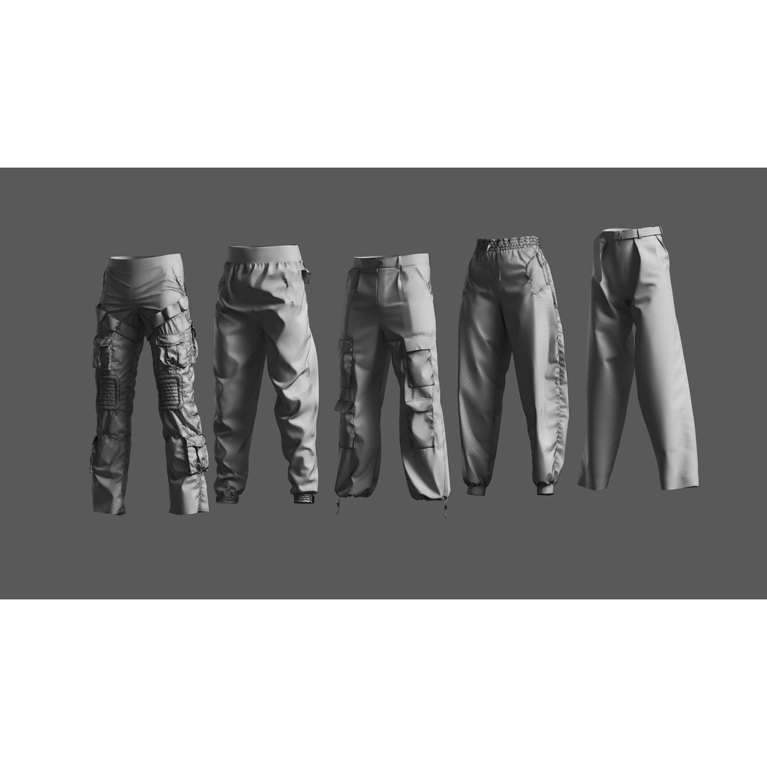 Basemesh Pants 3D Model – High Poly Clothing Collection, FBX, OBJ - View 30